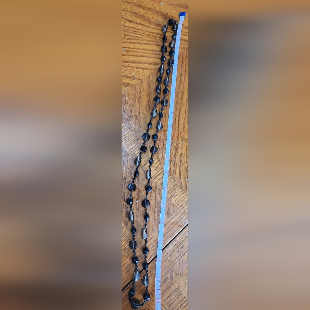Source Unknown Black and Brown Beaded Necklace